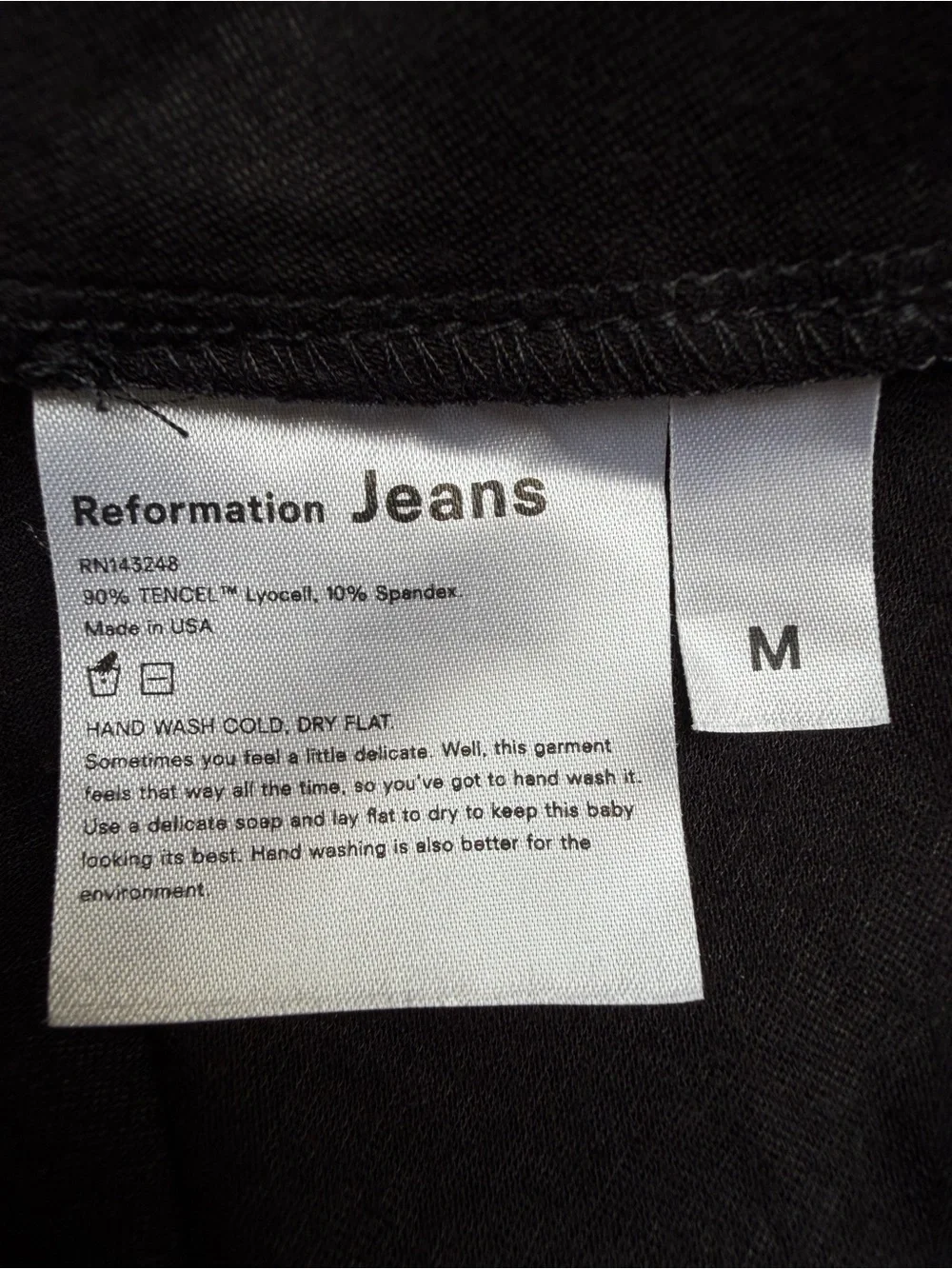 Reformation Jeans Black August Midi Dress w/ Tie - Medium - Excellent Condition - Picture 16 of 16